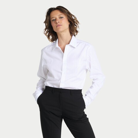BLAISE WOMEN SHIRT - Optic White bedrucken, Art.-Nr. N03183-OQ-3XL BLAISE WOMEN SHIRT - Optic White bedrucken, Art.-Nr. N03183-OQ-3XL