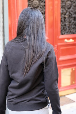 NELSON WOMEN SWEAT 400 - Deep Black bedrucken, Art.-Nr. N03195-DB-S