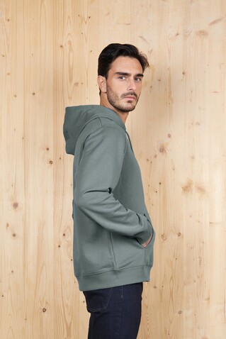 NICHOLAS MEN HOODED SWEAT - Dusty Green bedrucken, Art.-Nr. N03196-IE-L NICHOLAS MEN HOODED SWEAT - Dusty Green bedrucken, Art.-Nr. N03196-IE-L