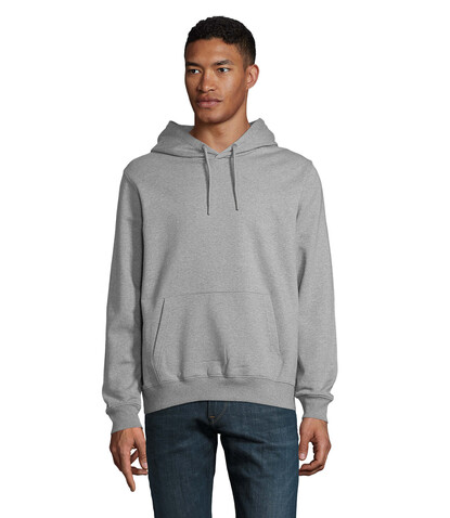NICHOLAS MEN HOODED SWEAT - Gray Melanged bedrucken, Art.-Nr. N03196-MM-XXL