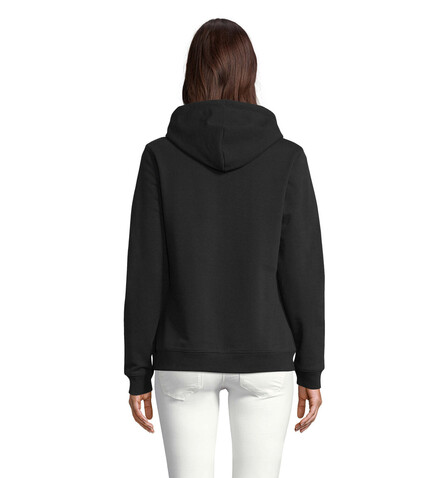 NICHOLAS WOMEN HOODED SWEAT - Deep Black bedrucken, Art.-Nr. N03197-DB-XXL