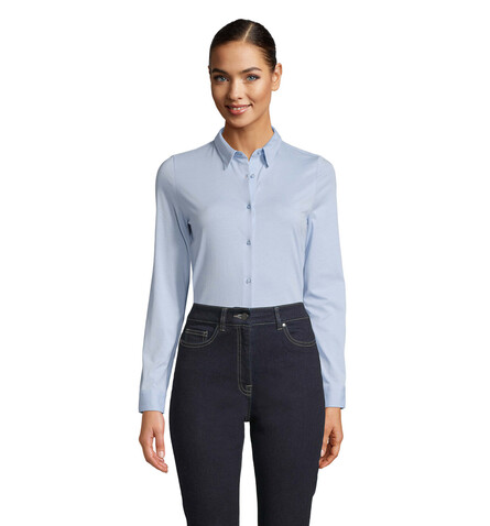 BALTHAZAR WOMEN SHIRT - Soft Blue bedrucken, Art.-Nr. N03199-EU-XL