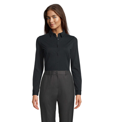 BALTHAZAR WOMEN SHIRT - Deep Black bedrucken, Art.-Nr. N03199-DB-S BALTHAZAR WOMEN SHIRT - Deep Black bedrucken, Art.-Nr. N03199-DB-S