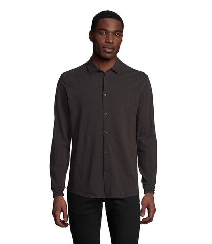 BASILE MEN SHIRT - Deep Black bedrucken, Art.-Nr. N03777-DB-XL BASILE MEN SHIRT - Deep Black bedrucken, Art.-Nr. N03777-DB-XL