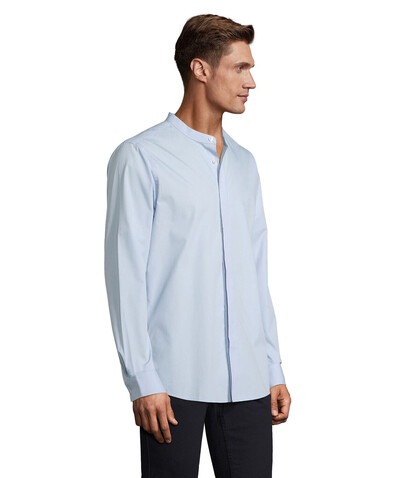 BART MEN MAO COLLAR SHIRT - Soft Blue bedrucken, Art.-Nr. N03792-EU-5XL BART MEN MAO COLLAR SHIRT - Soft Blue bedrucken, Art.-Nr. N03792-EU-5XL