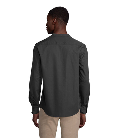 BART MEN MAO COLLAR SHIRT - Deep Black bedrucken, Art.-Nr. N03792-DB-XL BART MEN MAO COLLAR SHIRT - Deep Black bedrucken, Art.-Nr. N03792-DB-XL