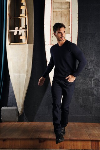 SULLIVAN MEN V-NECK SWEATER - Night bedrucken, Art.-Nr. N03987-NH-L SULLIVAN MEN V-NECK SWEATER - Night bedrucken, Art.-Nr. N03987-NH-L