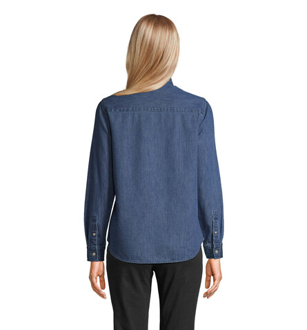 BENNETT WOMEN DENIM SHIRT - Light Oxford bedrucken, Art.-Nr. N04797-LO-S