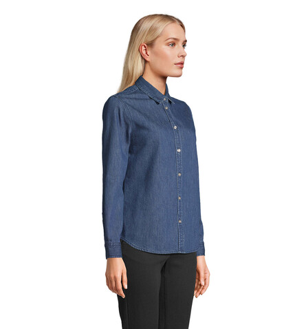 BENNETT WOMEN DENIM SHIRT - Light Oxford bedrucken, Art.-Nr. N04797-LO-S