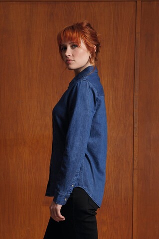 BENNETT WOMEN DENIM SHIRT - Light Oxford bedrucken, Art.-Nr. N04797-LO-S