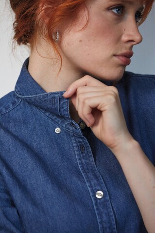 BENNETT WOMEN DENIM SHIRT - Light Oxford bedrucken, Art.-Nr. N04797-LO-S