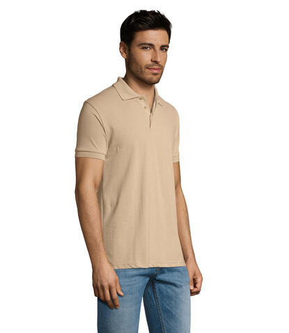 PRIME HERREN POLO 200g - Sand bedrucken, Art.-Nr. S00571-SA-XL