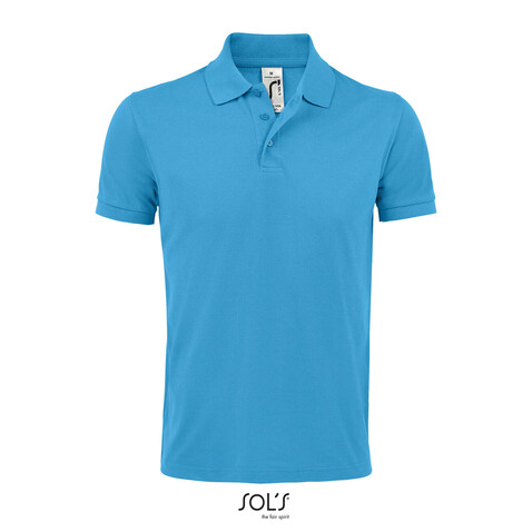 PRIME HERREN POLO 200g - Aqua bedrucken, Art.-Nr. S00571-AQ-XL