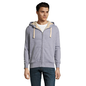 SHERPA UNISEX ZIPPED JACKET - Grau-Melange 2 bedrucken, Art.-Nr. S00584-GY-M