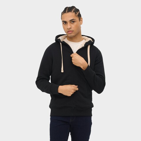 SHERPA UNISEX ZIPPED JACKET - Schwarz bedrucken, Art.-Nr. S00584-BK-L