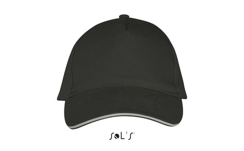 LONG BEACH FIVE PANEL CAP - Dunkelgrau/Hellgrau bedrucken, Art.-Nr. S00594-DL-M LONG BEACH FIVE PANEL CAP - Dunkelgrau/Hellgrau bedrucken, Art.-Nr. S00594-DL-M