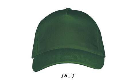 LONG BEACH FIVE PANEL CAP - Bottle Green bedrucken, Art.-Nr. S00594-BO-M