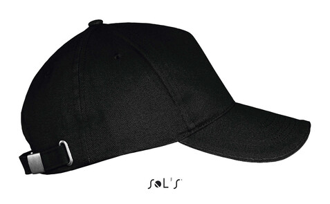 LONG BEACH FIVE PANEL CAP - Schwarz bedrucken, Art.-Nr. S00594-BK-M