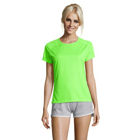 SPORTY DAMENT-SHIRT  140g - Neon Green bedrucken, Art.-Nr. S01159-NG-XXL