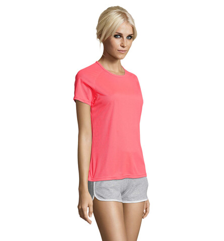 SPORTY DAMENT-SHIRT 140g - Neon Coral bedrucken, Art.-Nr. S01159-NC-L SPORTY DAMENT-SHIRT 140g - Neon Coral bedrucken, Art.-Nr. S01159-NC-L