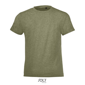 REGENT FIT KINDER 150g - Heather Khaki bedrucken, Art.-Nr. S01183-HK-XXL