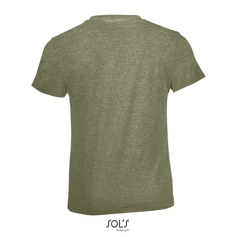 REGENT FIT KINDER 150g - Heather Khaki bedrucken, Art.-Nr. S01183-HK-XL