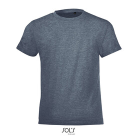 REGENT FIT KINDER 150g - Heather Denim bedrucken, Art.-Nr. S01183-HD-XXL