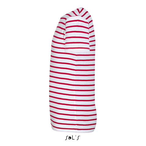 MILES KIDS STRIPED T-SHIRT - Weiß / Rot bedrucken, Art.-Nr. S01400-WR-XXL MILES KIDS STRIPED T-SHIRT - Weiß / Rot bedrucken, Art.-Nr. S01400-WR-XXL