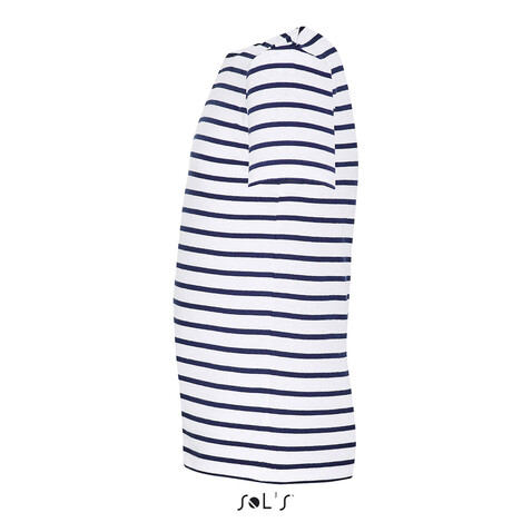 MILES KIDS STRIPED T-SHIRT - Weiß/Marine bedrucken, Art.-Nr. S01400-NW-XXL MILES KIDS STRIPED T-SHIRT - Weiß/Marine bedrucken, Art.-Nr. S01400-NW-XXL