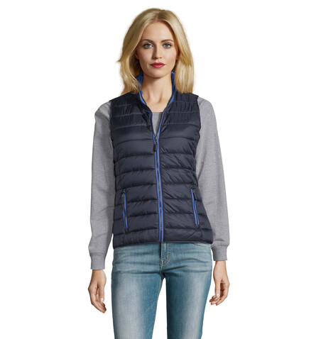 WAVE DAMEN BODYWARMER 180g - Navy bedrucken, Art.-Nr. S01437-NY-L