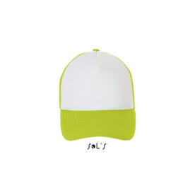 BUBBLE CAP POLYESTER - White/Neon Green bedrucken, Art.-Nr. S01668-GW-M