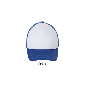 BUBBLE CAP POLYESTER - Weiß/Royalblau bedrucken, Art.-Nr. S01668-WL-M