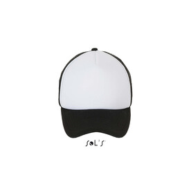 BUBBLE CAP POLYESTER - Weiß/ Schwarz bedrucken, Art.-Nr. S01668-WB-M