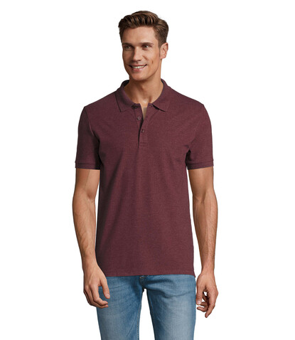 PHOENIX HERREN POLO 220g - Heather Oxblood bedrucken, Art.-Nr. S01708-HX-M