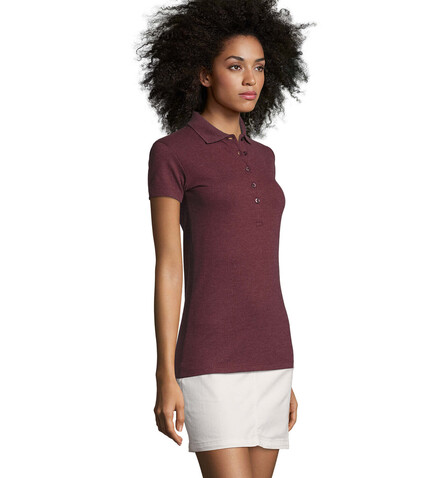 PHOENIX WOMEN ELASTANE POLO - Heather Oxblood bedrucken, Art.-Nr. S01709-HX-S PHOENIX WOMEN ELASTANE POLO - Heather Oxblood bedrucken, Art.-Nr. S01709-HX-S