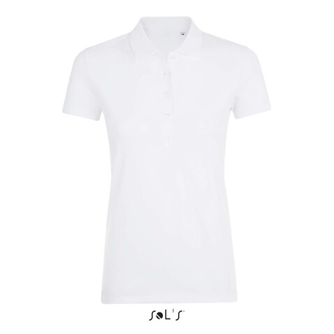 PHOENIX WOMEN ELASTANE POLO - White bedrucken, Art.-Nr. S01709-WH-M