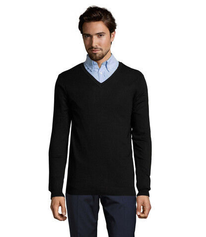 GLORY MEN V-NECK SWEATER - Schwarz bedrucken, Art.-Nr. S01710-BK-M GLORY MEN V-NECK SWEATER - Schwarz bedrucken, Art.-Nr. S01710-BK-M