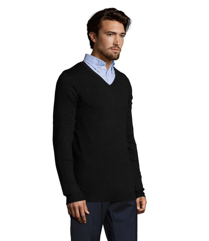 GLORY MEN V-NECK SWEATER - Schwarz bedrucken, Art.-Nr. S01710-BK-M GLORY MEN V-NECK SWEATER - Schwarz bedrucken, Art.-Nr. S01710-BK-M