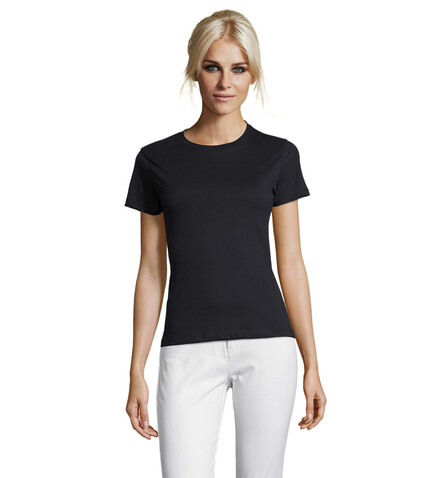REGENT DAMENT-SHIRT 150g - Navy bedrucken, Art.-Nr. S01825-NY-XL