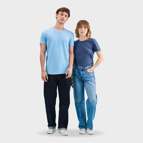 REGENT DAMENT-SHIRT 150g - Denim bedrucken, Art.-Nr. S01825-DM-M