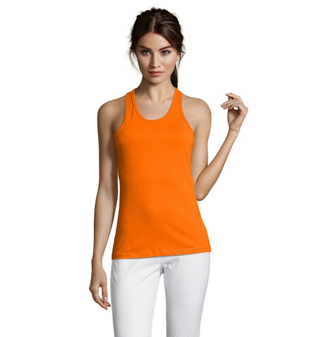 JUSTIN DAMEN TANK TOP 150g - Orange bedrucken, Art.-Nr. S01826-OR-S