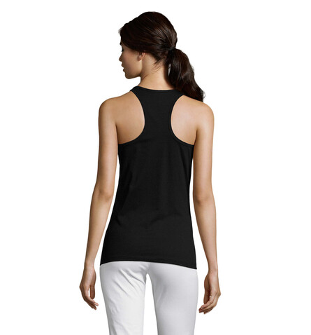 JUSTIN DAMEN TANK TOP 150g - Deep Black bedrucken, Art.-Nr. S01826-DB-L
