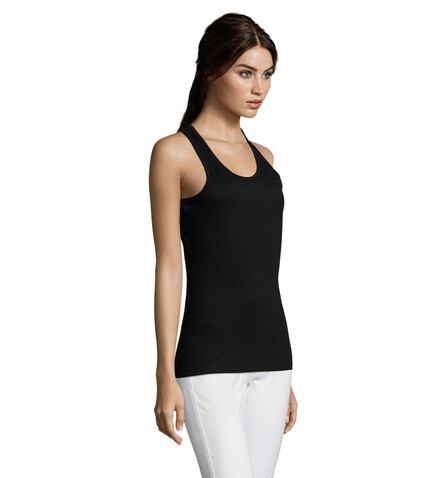 JUSTIN DAMEN TANK TOP 150g - Deep Black bedrucken, Art.-Nr. S01826-DB-L