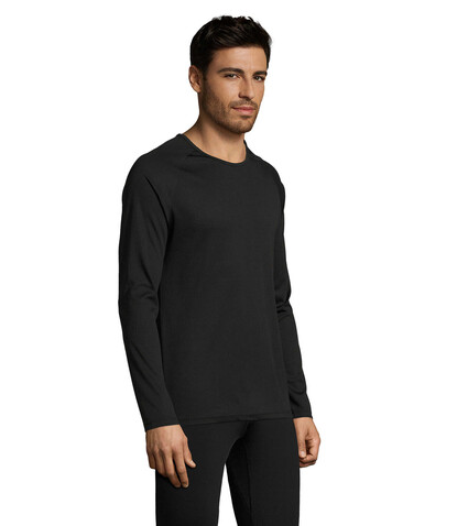 SPORTY LSL MEN T-SHIRT - Schwarz bedrucken, Art.-Nr. S02071-BK-L SPORTY LSL MEN T-SHIRT - Schwarz bedrucken, Art.-Nr. S02071-BK-L