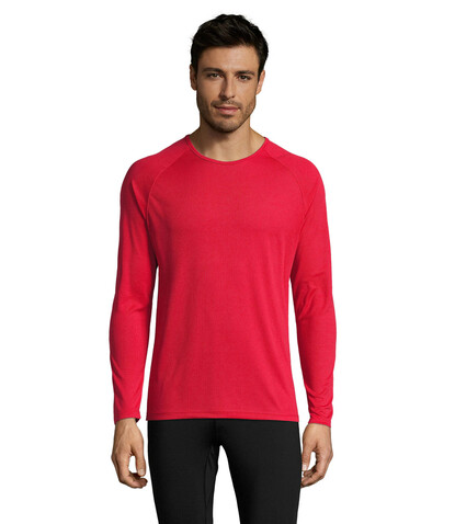 SPORTY LSL MEN T-SHIRT - Red bedrucken, Art.-Nr. S02071-RD-XXL SPORTY LSL MEN T-SHIRT - Red bedrucken, Art.-Nr. S02071-RD-XXL