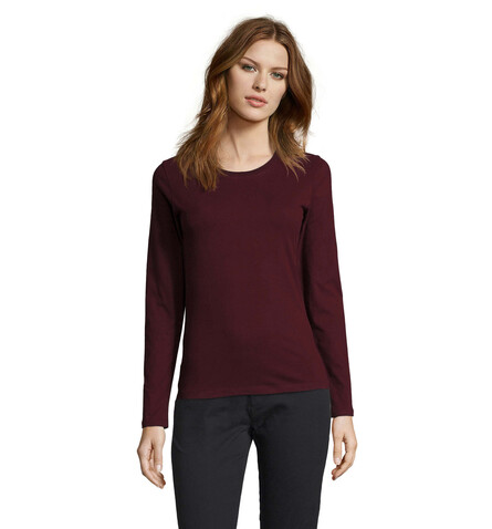 IMPERIAL Women lsl 190g - Oxblood bedrucken, Art.-Nr. S02075-OX-XL IMPERIAL Women lsl 190g - Oxblood bedrucken, Art.-Nr. S02075-OX-XL