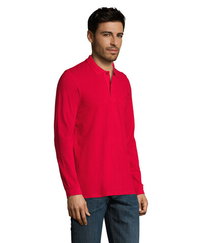 PERFECT MEN LSL POLO 180g - Red bedrucken, Art.-Nr. S02087-RD-XL PERFECT MEN LSL POLO 180g - Red bedrucken, Art.-Nr. S02087-RD-XL
