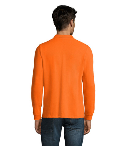 PERFECT MEN LSL POLO 180g - Orange bedrucken, Art.-Nr. S02087-OR-L