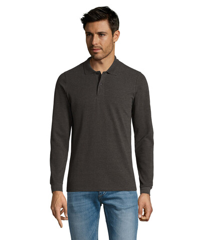 PERFECT MEN LSL POLO 180g - Charcoal Melange bedrucken, Art.-Nr. S02087-CE-3XL PERFECT MEN LSL POLO 180g - Charcoal Melange bedrucken, Art.-Nr. S02087-CE-3XL