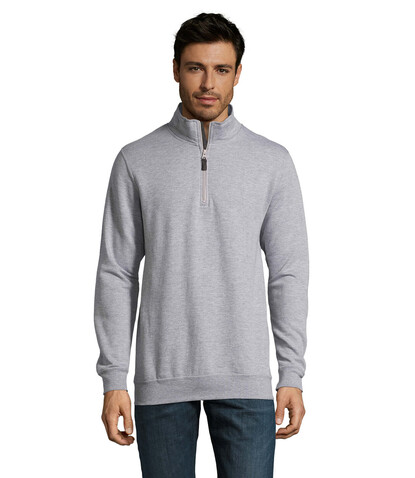 STAN Sweater Zip Kragen 260 - Grau-Melange 2 bedrucken, Art.-Nr. S02088-GY-XL STAN Sweater Zip Kragen 260 - Grau-Melange 2 bedrucken, Art.-Nr. S02088-GY-XL